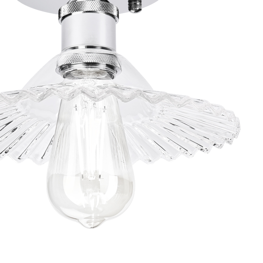Flush-mount chandelier TRISH 1xE27/15W/230V polished chrome/clear