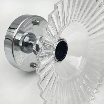 Flush-mount chandelier TRISH 1xE27/15W/230V polished chrome/clear