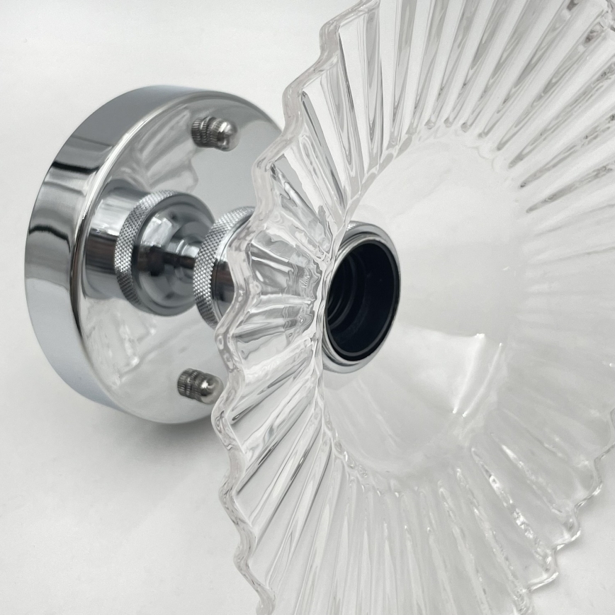 Flush-mount chandelier TRISH 1xE27/15W/230V polished chrome/clear