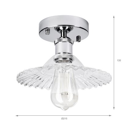 Flush-mount chandelier TRISH 1xE27/15W/230V polished chrome/clear