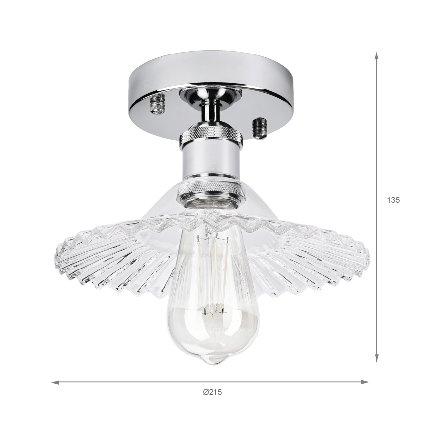 Flush-mount chandelier TRISH 1xE27/15W/230V polished chrome/clear