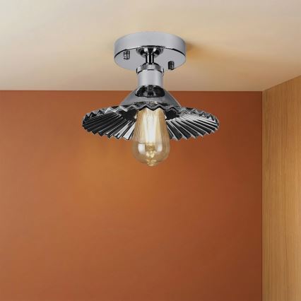 Flush-mount chandelier TRISH 1xE27/15W/230V polished chrome/smoked black