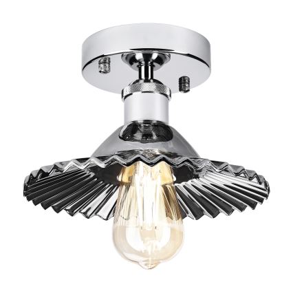 Flush-mount chandelier TRISH 1xE27/15W/230V polished chrome/smoked black