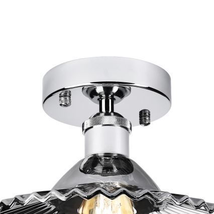 Flush-mount chandelier TRISH 1xE27/15W/230V polished chrome/smoked black