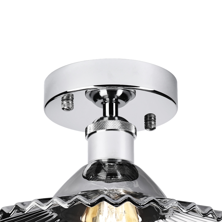 Flush-mount chandelier TRISH 1xE27/15W/230V polished chrome/smoked black