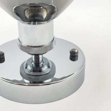 Flush-mount chandelier TRISH 1xE27/15W/230V polished chrome/smoked black