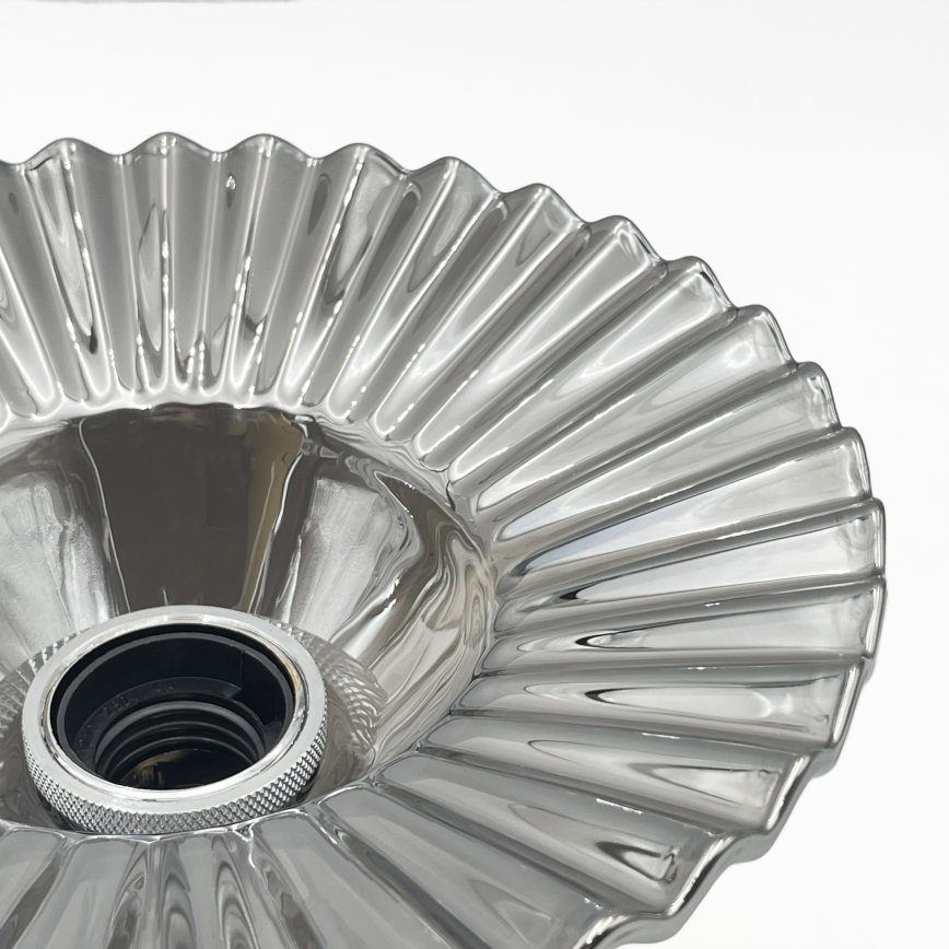 Flush-mount chandelier TRISH 1xE27/15W/230V polished chrome/smoked black