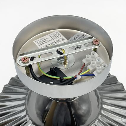 Flush-mount chandelier TRISH 1xE27/15W/230V polished chrome/smoked black