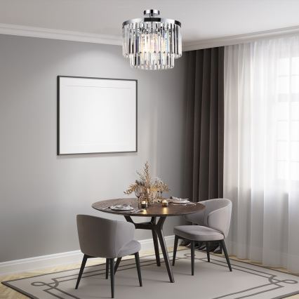 Flush-mount chandelier VETRO 4xE14/40W/230V, polished chrome