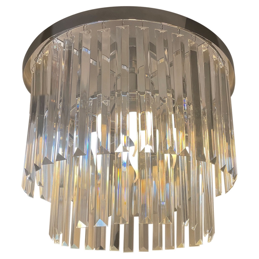 Flush-mount chandelier VETRO 4xE14/40W/230V, polished chrome