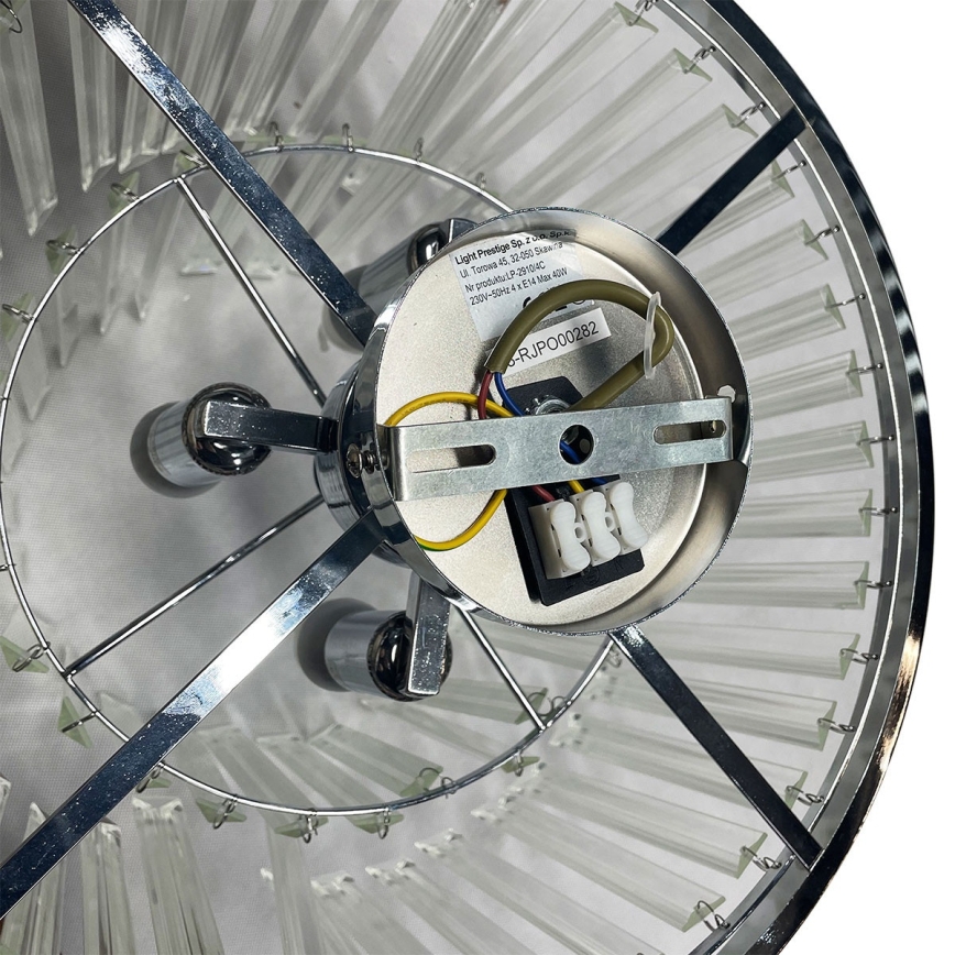 Flush-mount chandelier VETRO 4xE14/40W/230V, polished chrome