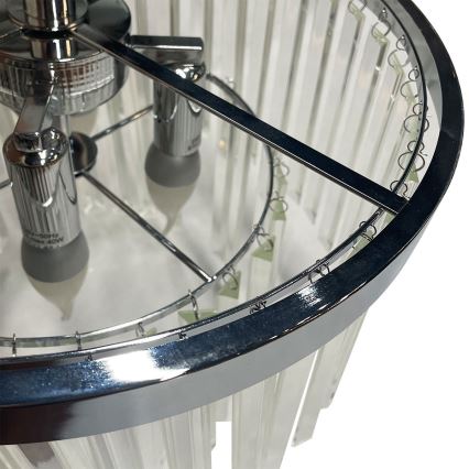 Flush-mount chandelier VETRO 4xE14/40W/230V, polished chrome