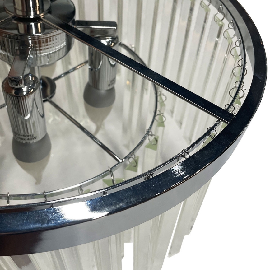 Flush-mount chandelier VETRO 4xE14/40W/230V, polished chrome