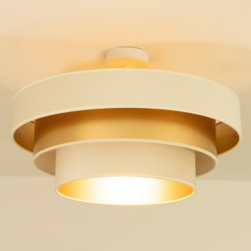 Flush-mount chandelier WENTA 1xE27/60W/230V Ø 50 cm beige/gold