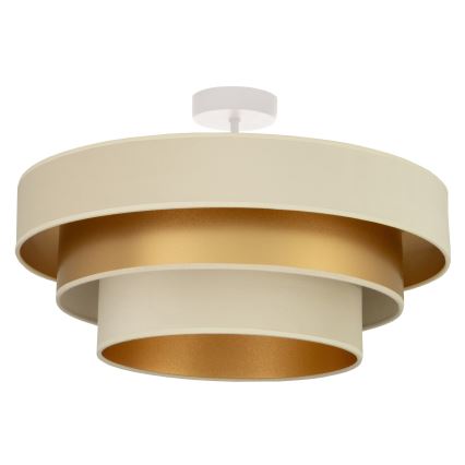 Flush-mount chandelier WENTA 1xE27/60W/230V Ø 50 cm beige/gold