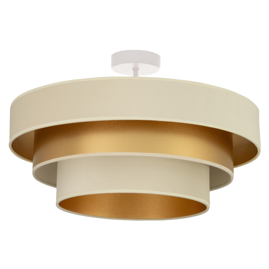 Flush-mount chandelier WENTA 1xE27/60W/230V Ø 50 cm beige/gold