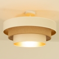 Flush-mount chandelier WENTA 1xE27/60W/230V Ø 50 cm beige/jute