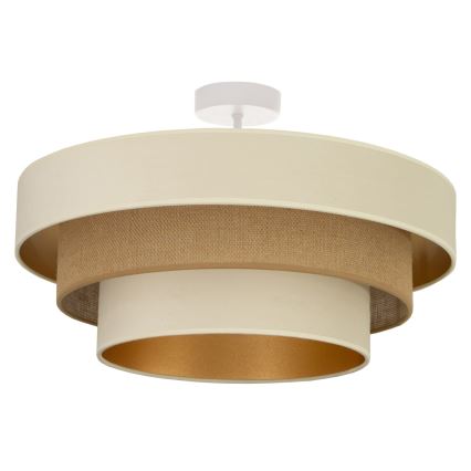 Flush-mount chandelier WENTA 1xE27/60W/230V Ø 50 cm beige/jute