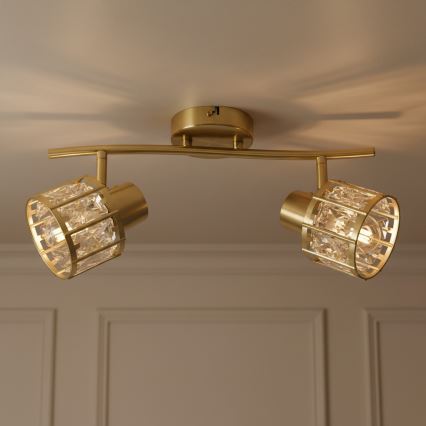 Flush-mount chandelier ZAHARA 2xE27/10W/230V, gold