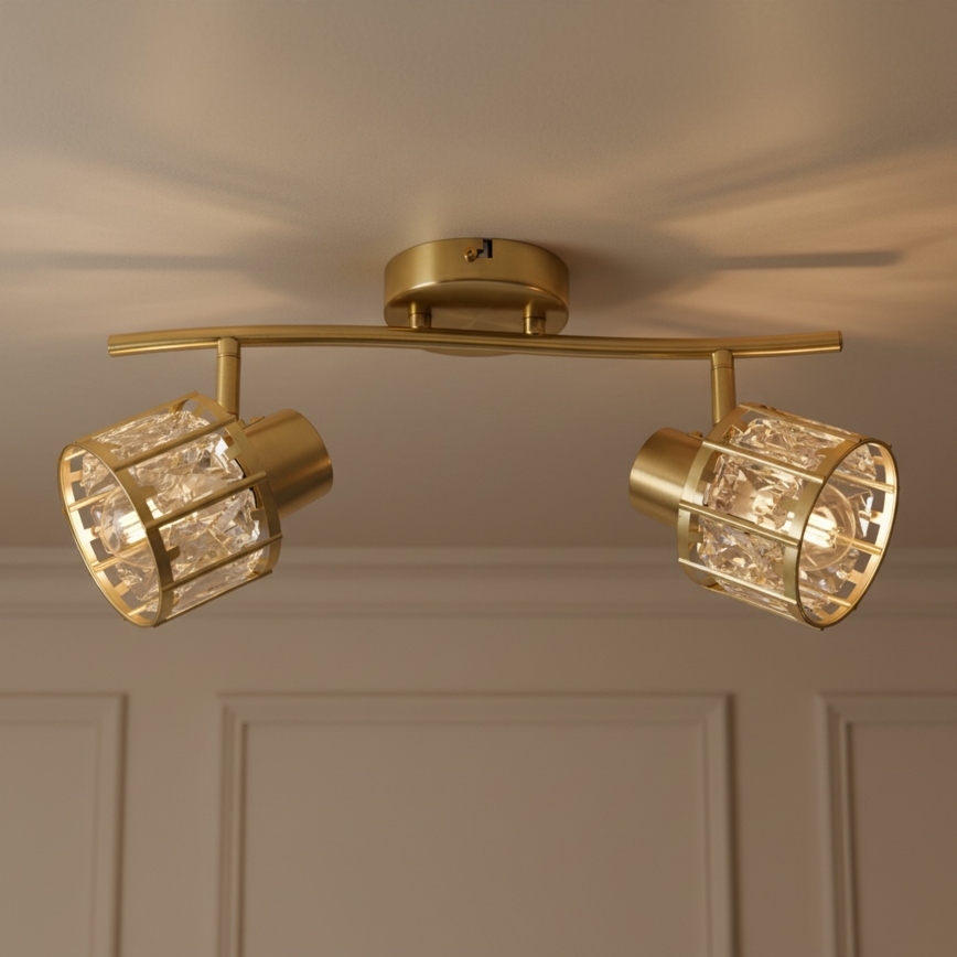 Flush-mount chandelier ZAHARA 2xE27/10W/230V, gold
