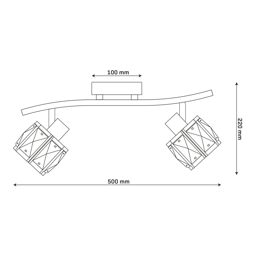 Flush-mount chandelier ZAHARA 2xE27/10W/230V, gold