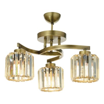 Flush-mounted ceiling light CRYSTALLINE 3xE27/40W/230V, bronze