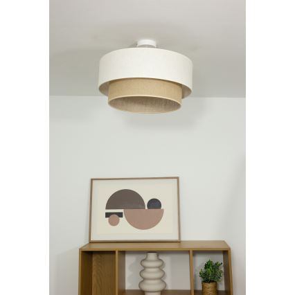 Flush-mounted ceiling light NATIA 1xE27/60W/230V white/brown