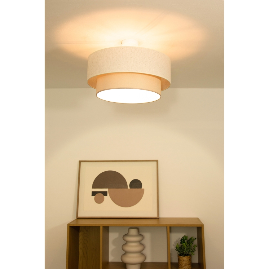 Flush-mounted ceiling light NATIA 1xE27/60W/230V Ø 45 cm cream