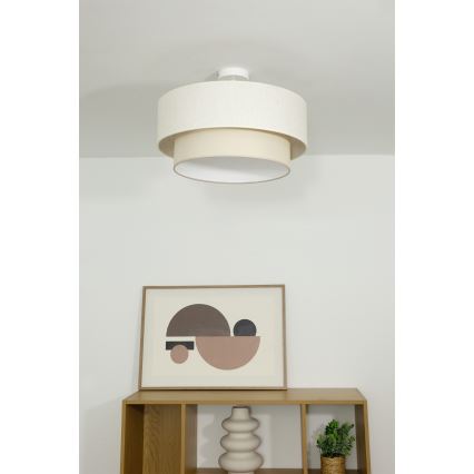 Flush-mounted ceiling light NATIA 1xE27/60W/230V Ø 45 cm cream