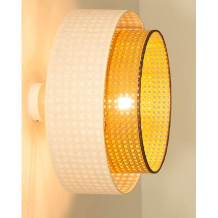 Flush-mounted ceiling light NATIA 1xE27/60W/230V Ø 45 cm white/brown