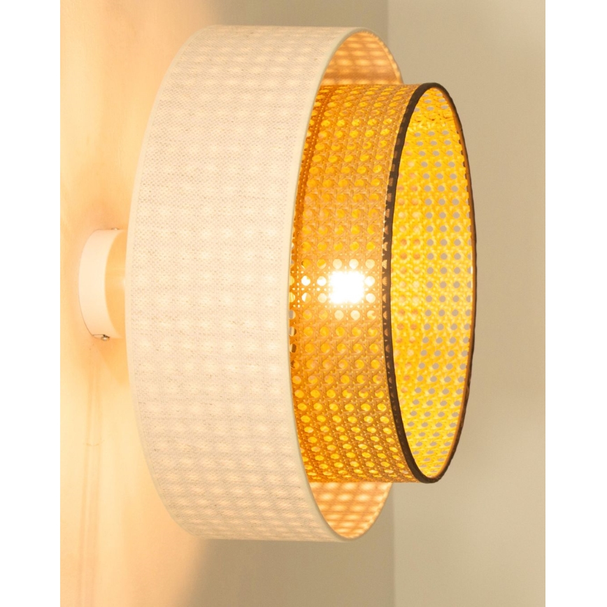 Flush-mounted ceiling light NATIA 1xE27/60W/230V Ø 45 cm white/brown