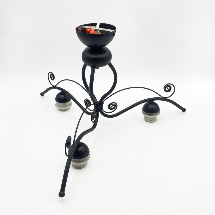 Flush-mounted ceiling light RETRO 3xE27/60W/230V black/white