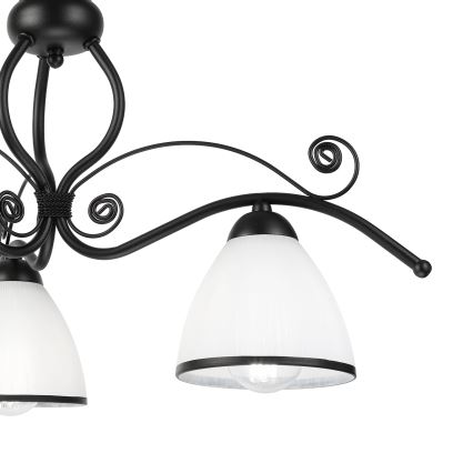 Flush-mounted ceiling light RETRO 3xE27/60W/230V black/white