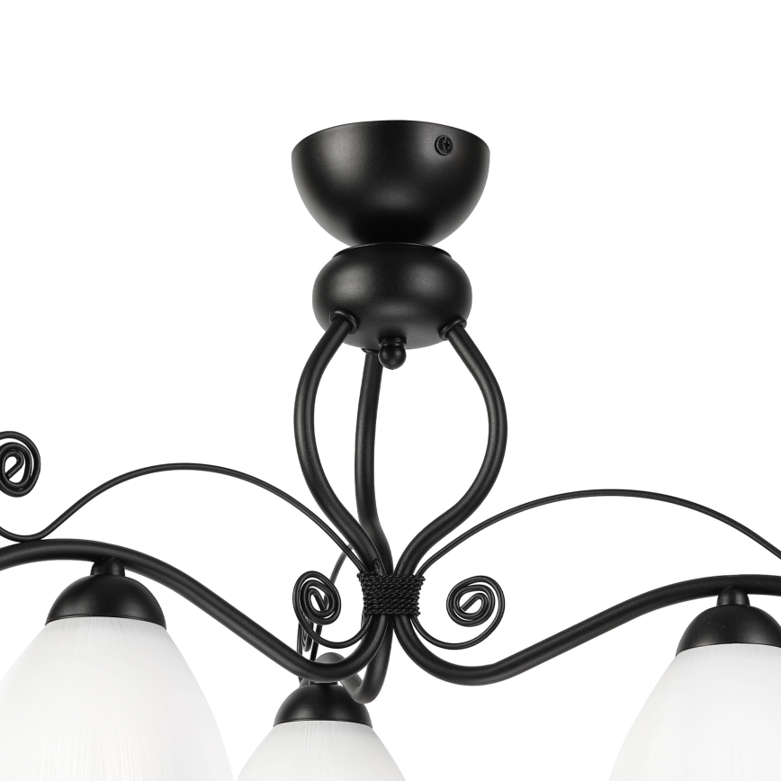 Flush-mounted ceiling light RETRO 3xE27/60W/230V black/white