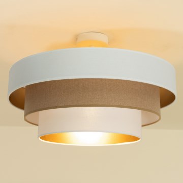 Flush-mounted ceiling light WENTA 1xE27/60W/230V Ø 50 cm white/brown