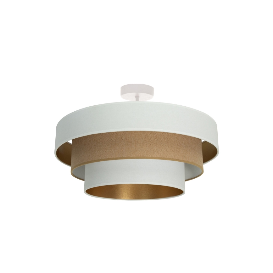 Flush-mounted ceiling light WENTA 1xE27/60W/230V Ø 50 cm white/brown