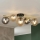 Flush-mounted chandelier AURIS 5xE14/15W/230V gold/smoky black/beige