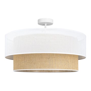 Flush-mounted chandelier BORHO 1xE27/60W/230V white/jute