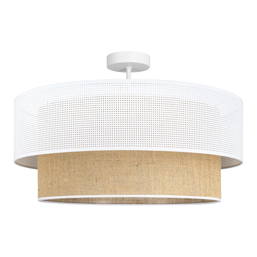 Flush-mounted chandelier BORHO 1xE27/60W/230V white/jute