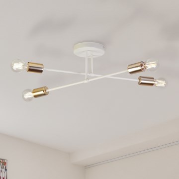 Flush-mounted chandelier CAMBRIDGE 4xE27/15W/230V brass/white