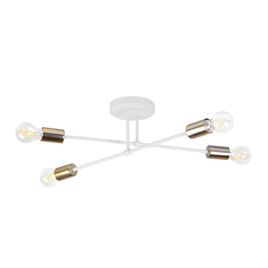 Flush-mounted chandelier CAMBRIDGE 4xE27/15W/230V brass/white