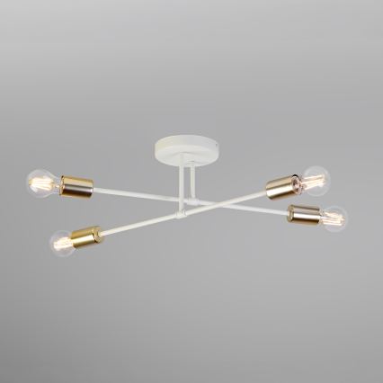 Flush-mounted chandelier CAMBRIDGE 4xE27/15W/230V brass/white