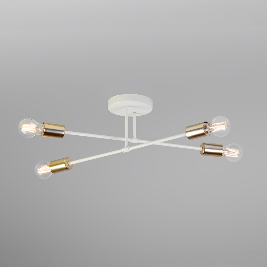 Flush-mounted chandelier CAMBRIDGE 4xE27/15W/230V brass/white