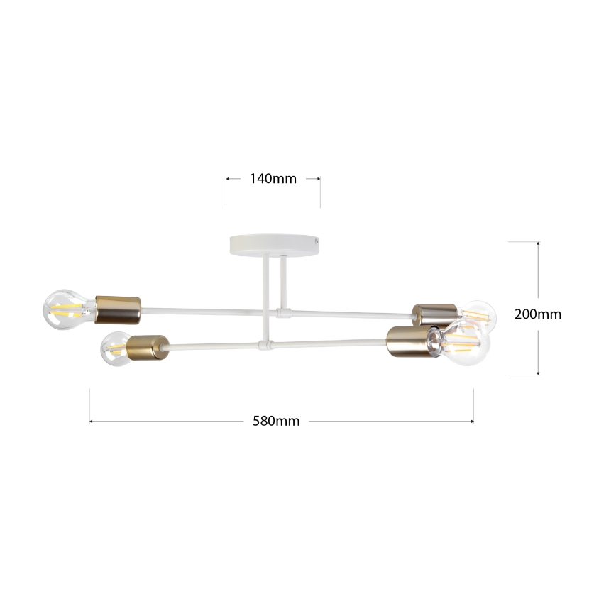 Flush-mounted chandelier CAMBRIDGE 4xE27/15W/230V brass/white