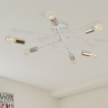 Flush-mounted chandelier CAMBRIDGE 6xE27/15W/230V brass/white