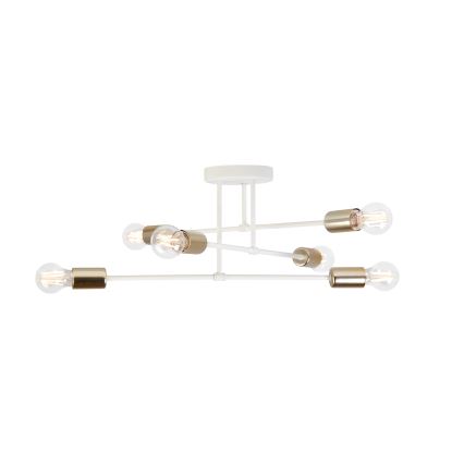 Flush-mounted chandelier CAMBRIDGE 6xE27/15W/230V brass/white