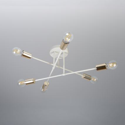 Flush-mounted chandelier CAMBRIDGE 6xE27/15W/230V brass/white