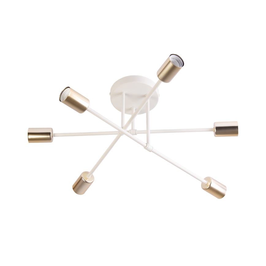 Flush-mounted chandelier CAMBRIDGE 6xE27/15W/230V brass/white
