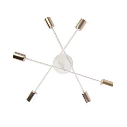 Flush-mounted chandelier CAMBRIDGE 6xE27/15W/230V brass/white