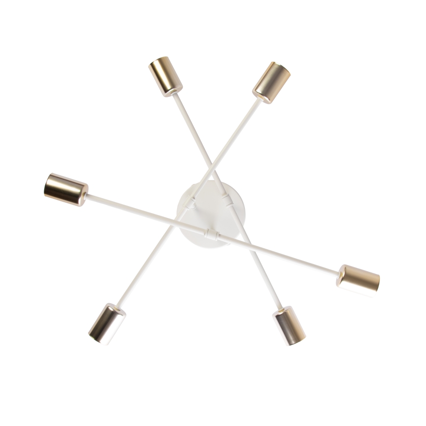 Flush-mounted chandelier CAMBRIDGE 6xE27/15W/230V brass/white
